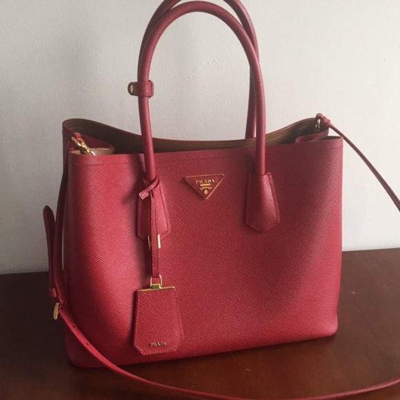 Prada Saffiano Cuir Large Double Bag - Picture 3 of 5
